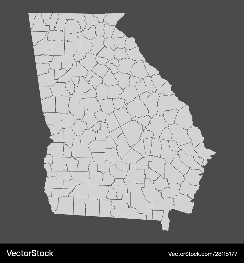 Georgia County Map Vector Image