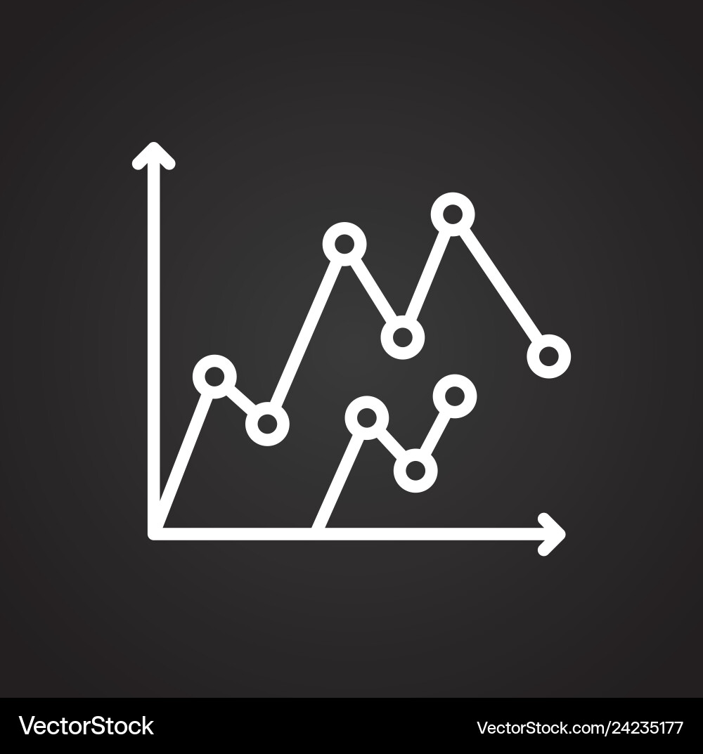 Graph line icon on background for graphic and web Vector Image