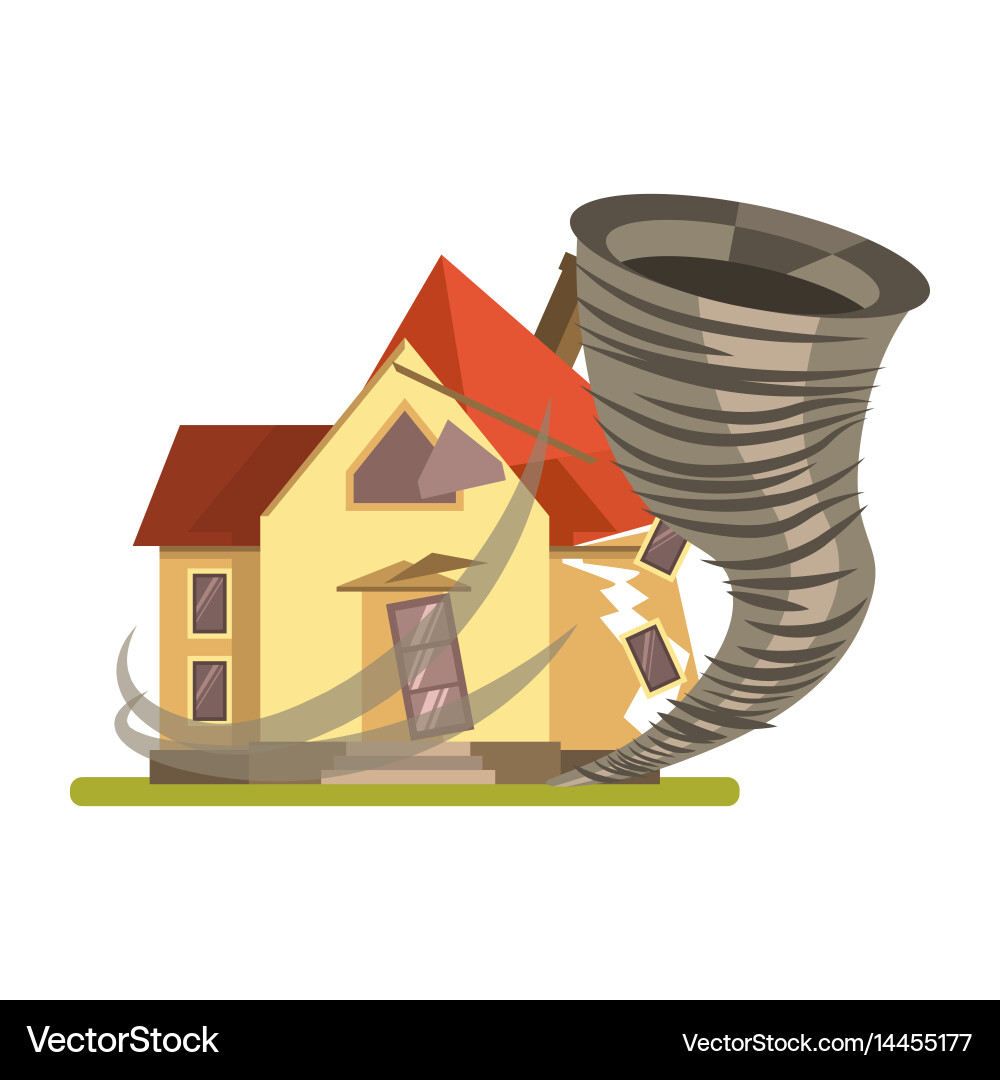 Hurricane crashing the house Vector Image