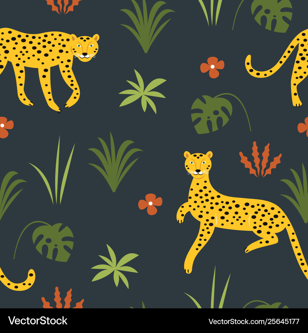 Leopard Seamless Pattern vector image