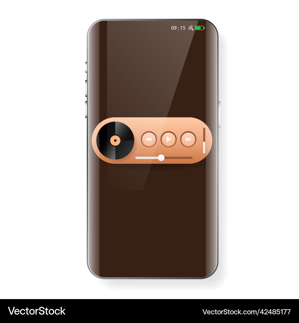 Mobile app music player user interface floating Vector Image