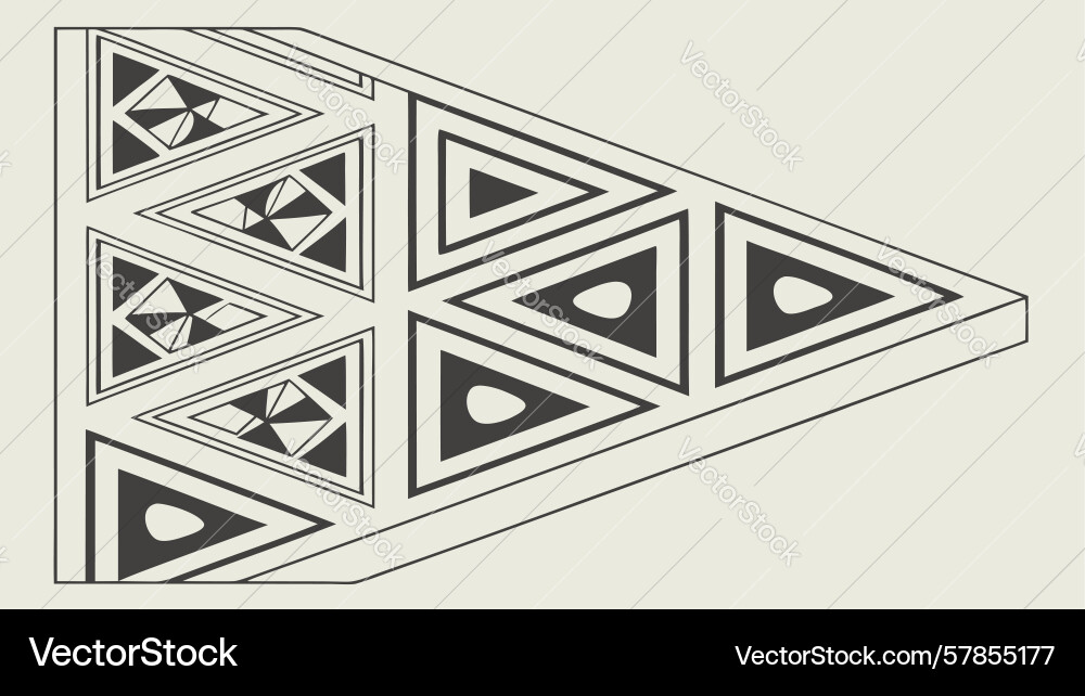 Monochromatic abstract triangular pattern design vector image