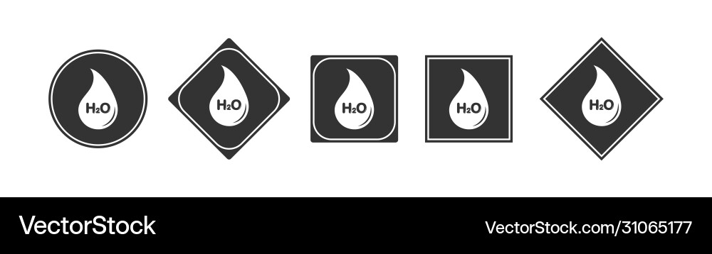Set icons drop with water formula simple design Set icons drop with water formula simple design Vector Image