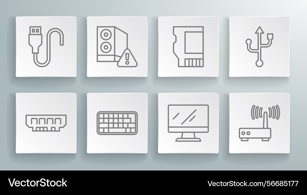 Set line ram random access memory case Set line ram random access memory case vector image