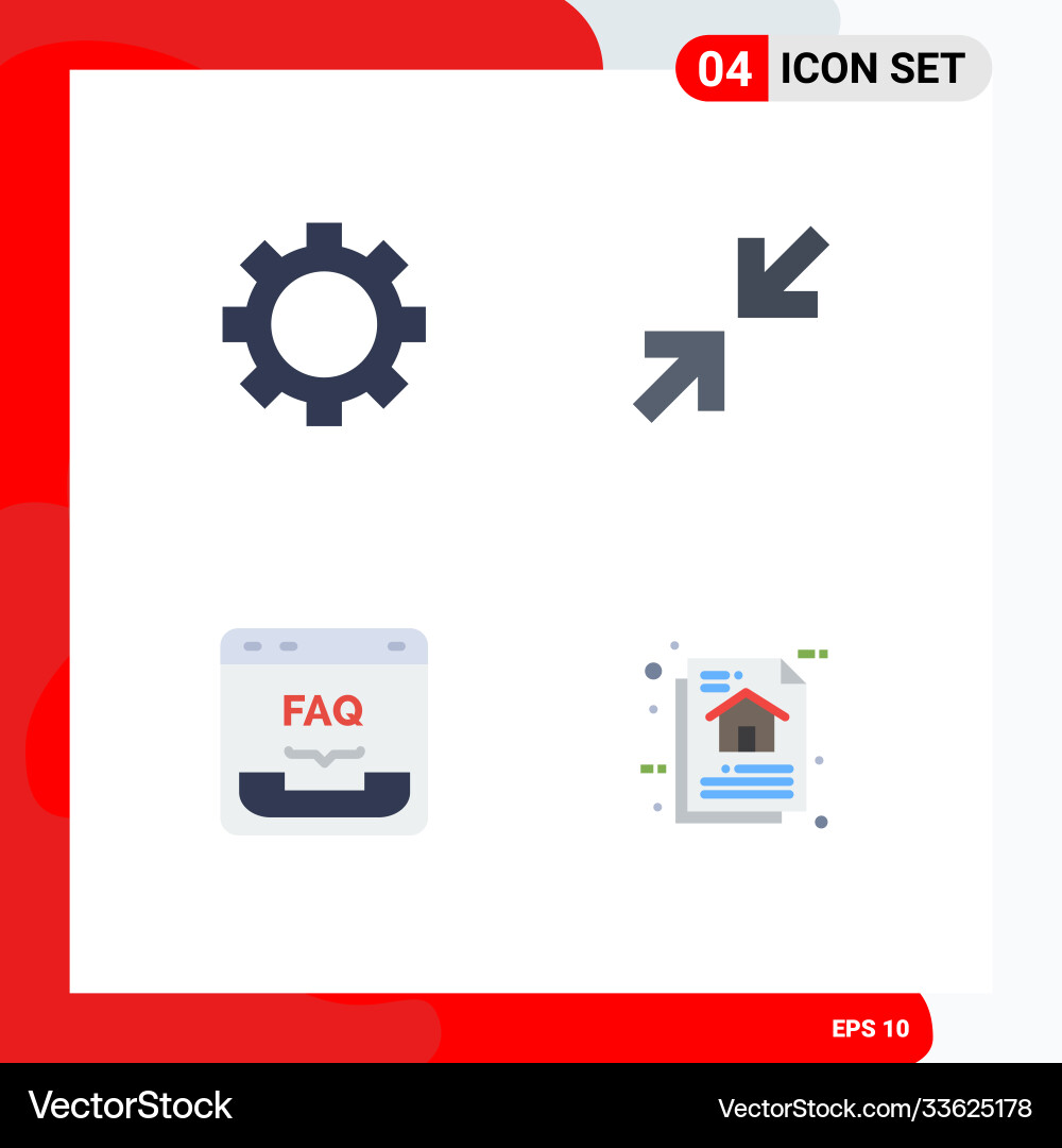 4 universal flat icons set for web and mobile Vector Image