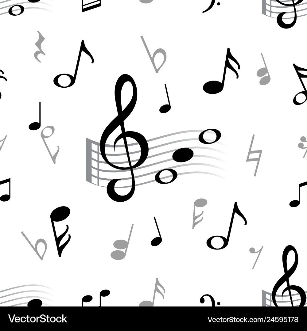 Abstract Music Notes Seamless Pattern vector image