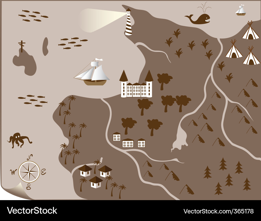 Ancient map vector image