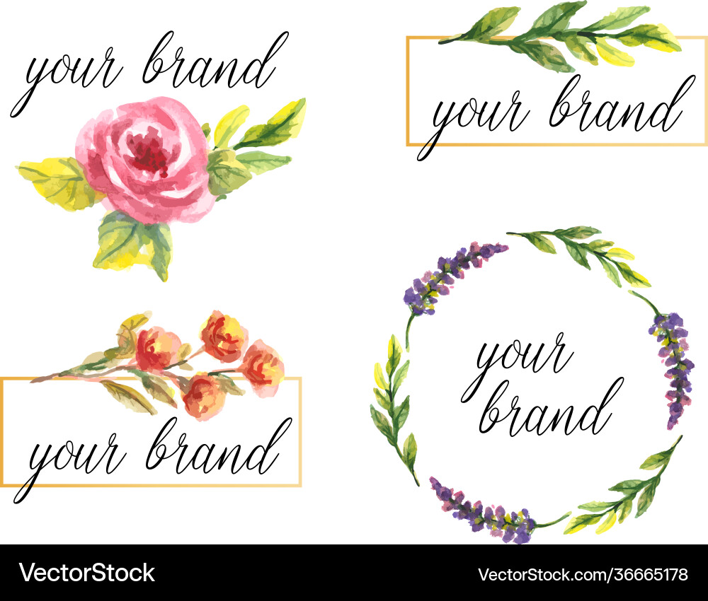 Beautiful card with watercolor floral bouquet vector image