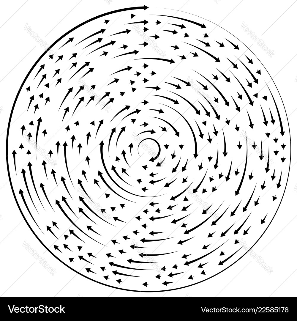 Circular concentric arrows cyclic cycle Circular concentric arrows cyclic cycle vector image