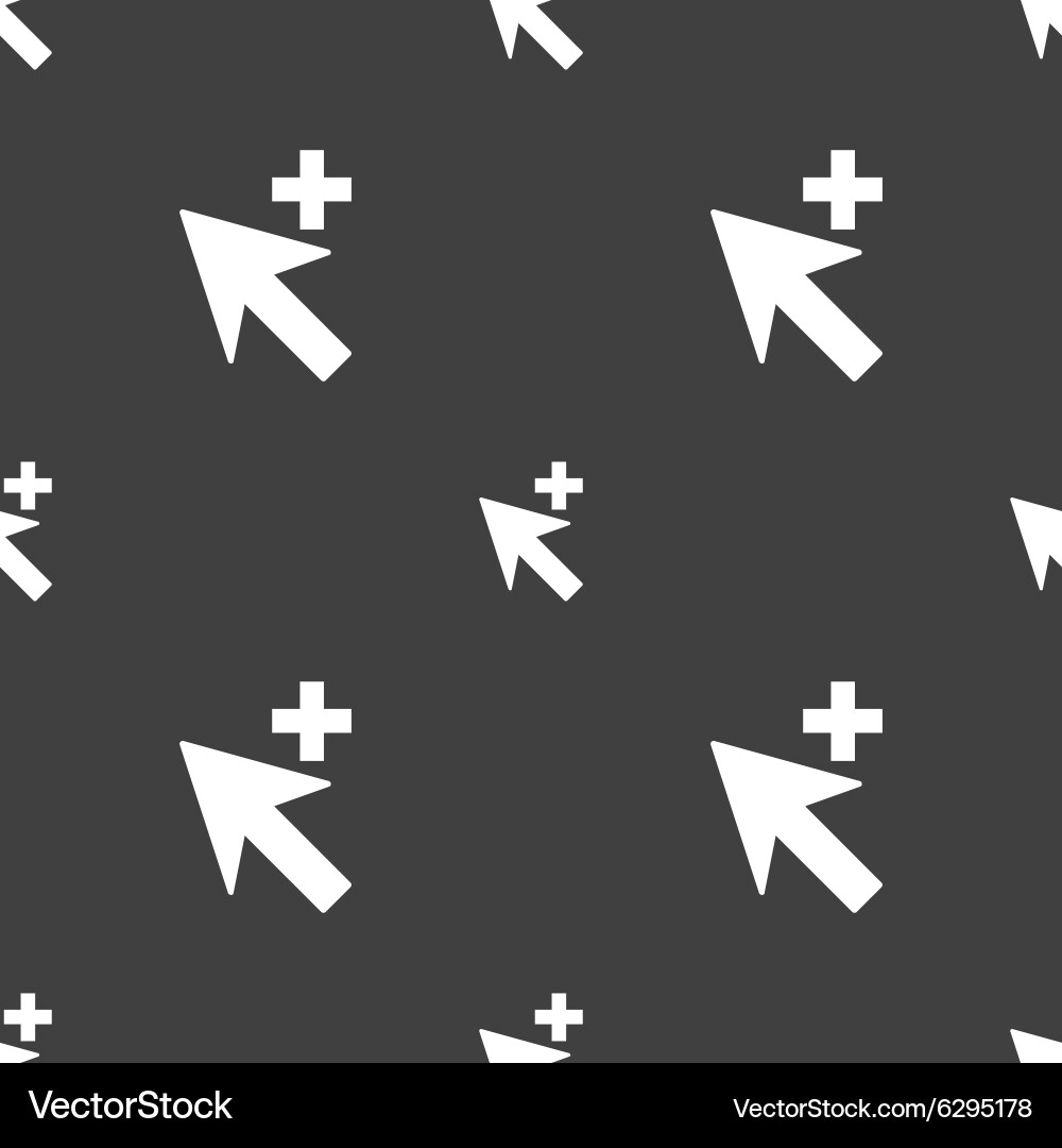 Cursor Pfeil plus Hinzufügen Symbol Zeichen nahtloses Muster Vektorbild