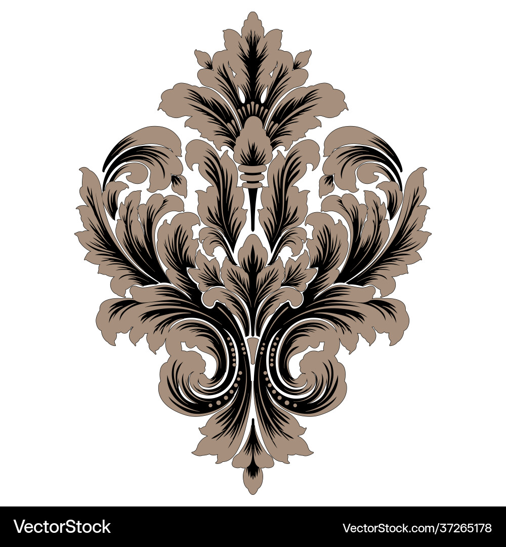 Damask central element isolated Vector Image