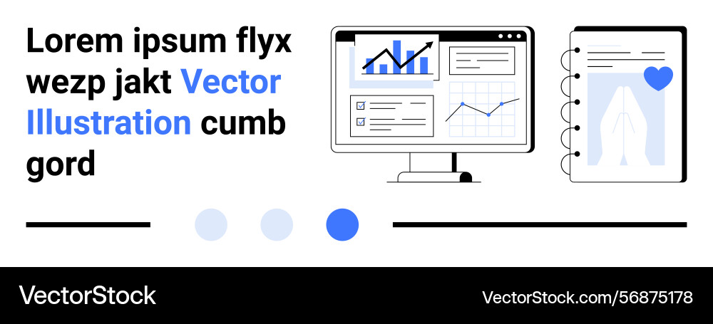 Data monitoring through graphical dashboard Vector Image