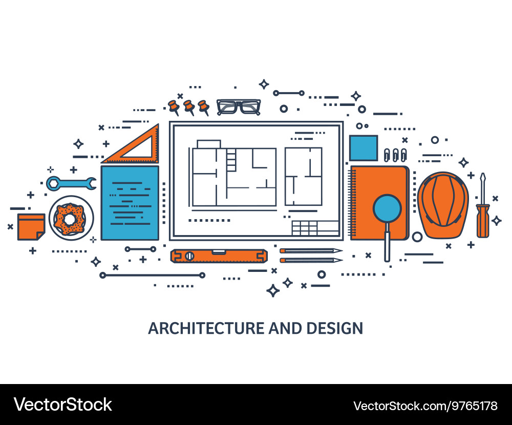 Engineering and architecture vector image