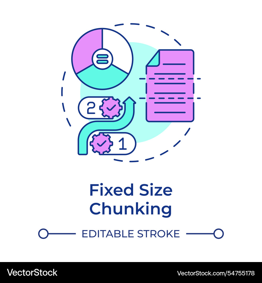 Fixed size chunking multi color concept icon Fixed size chunking multi color concept icon vector image