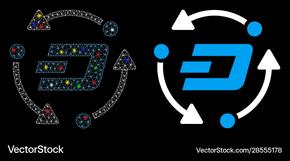Flare mesh network dash turnover icon with Flare mesh network dash turnover icon with vector image