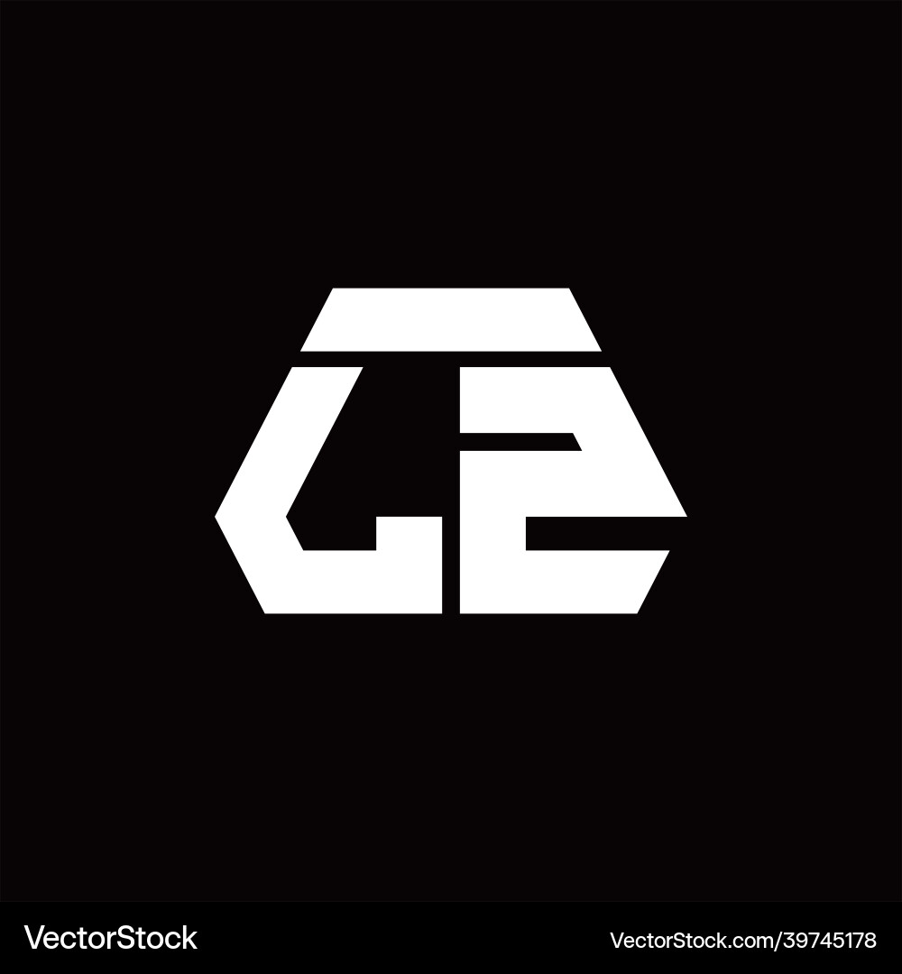 Lz logo monogram with octagon shape style design vector image