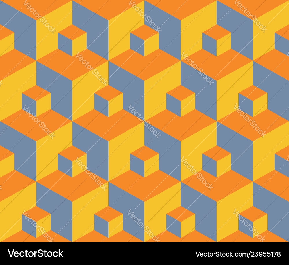 Seamless pattern 3d cube Vector Image
