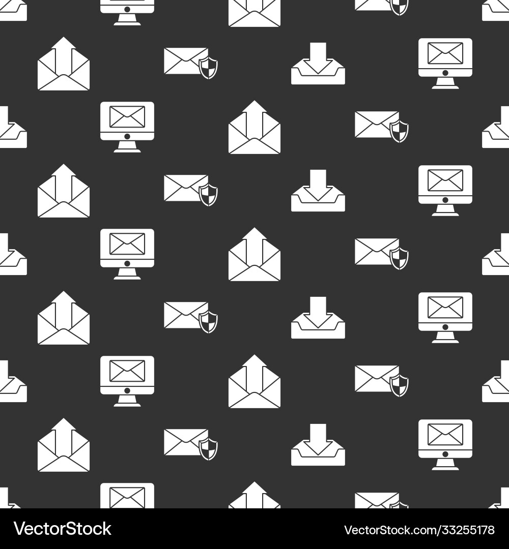 Set download inbox monitor and envelope outgoing Set download inbox monitor and envelope outgoing vector image