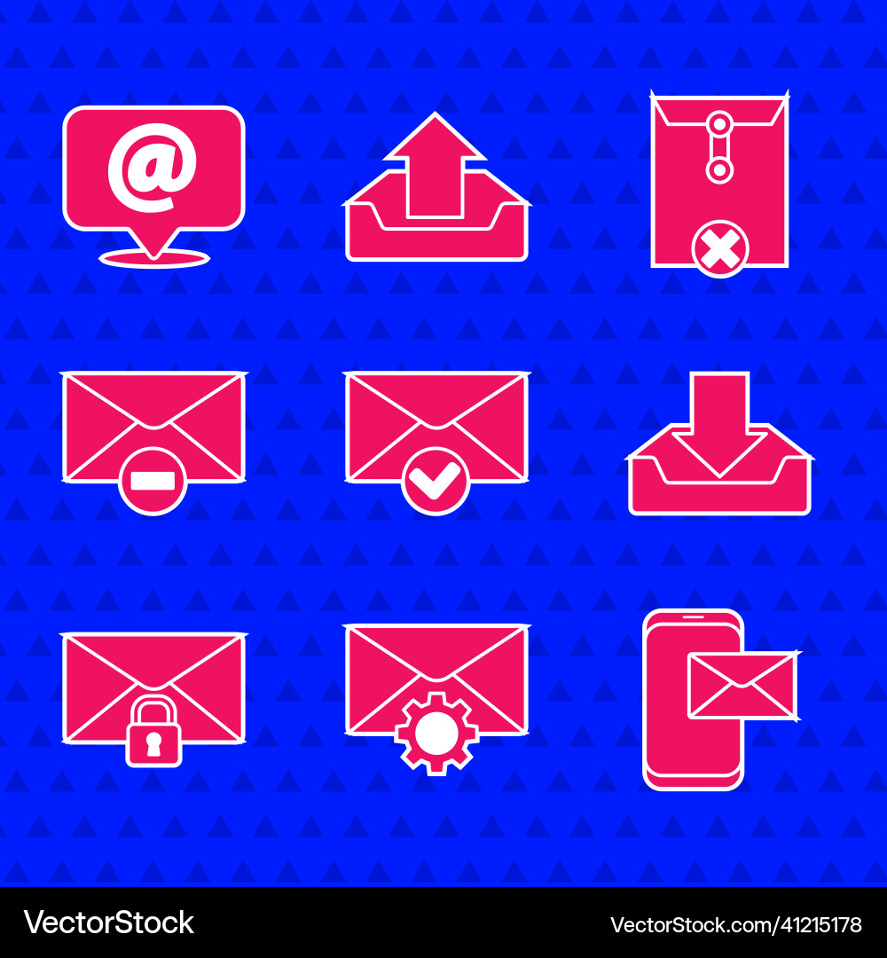 Set envelope and check mark setting mobile Set envelope and check mark setting mobile vector image
