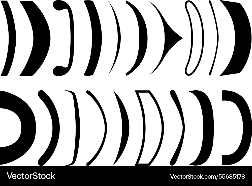 Set of different parentheses or round brackets ill Set of different parentheses or round brackets ill vector image