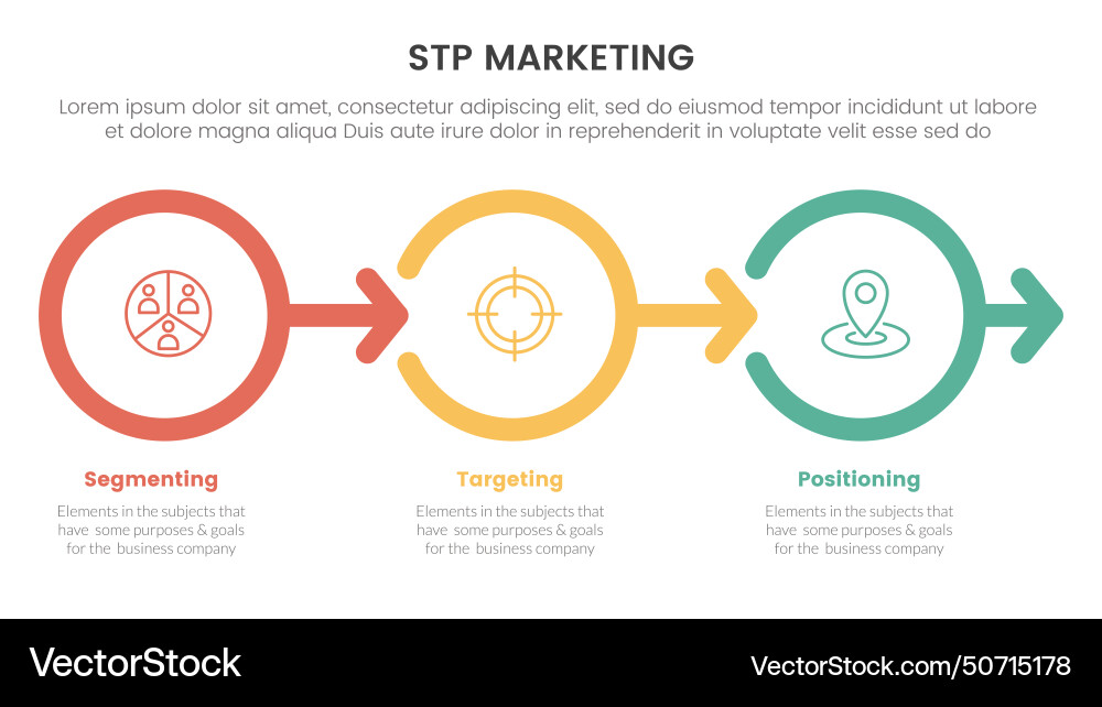 Stp marketing strategy model for segmentation Stp marketing strategy model for segmentation vector image