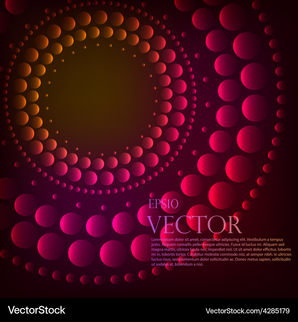 Abstract pattern of graduated turquoise shiny dots vector image