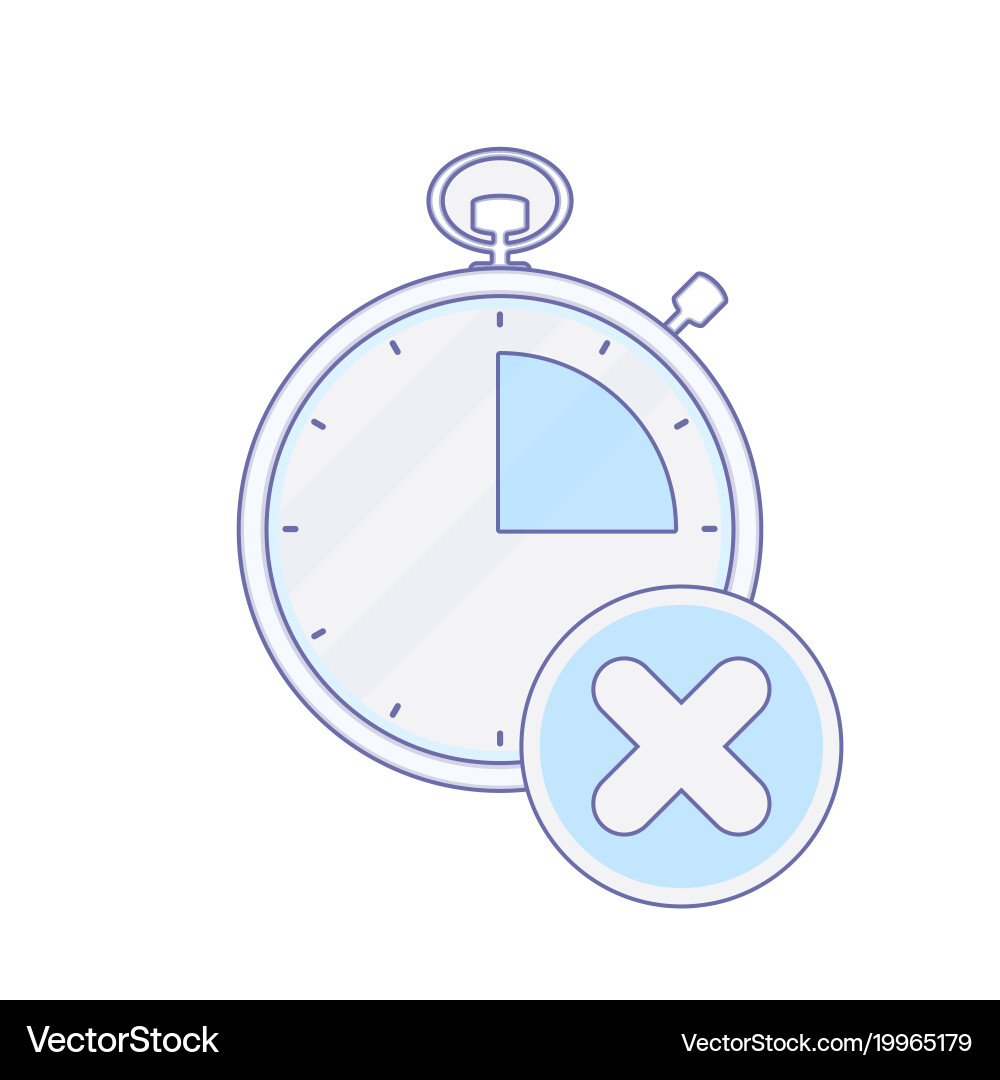 Alarm clock hour minute time timer x icon Vector Image