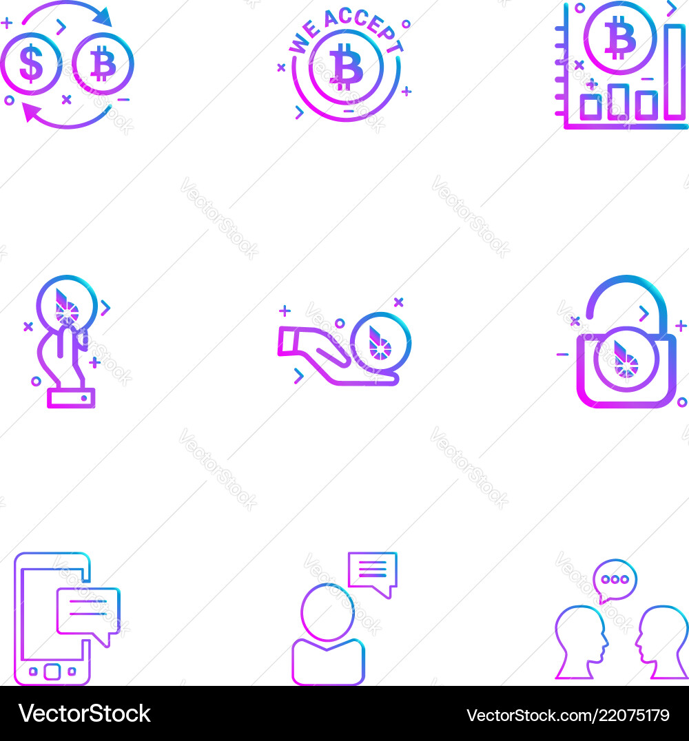 Bit coin crypto currency graph chart lock Vector Image