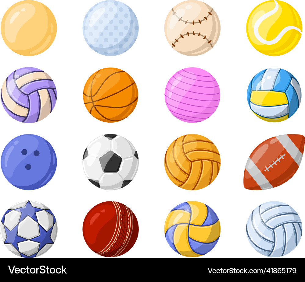 Cartoon sport ball soccer basketball Cartoon sport ball soccer basketball vector image