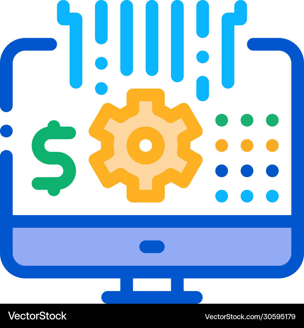 Computer cache settings icon outline vector image