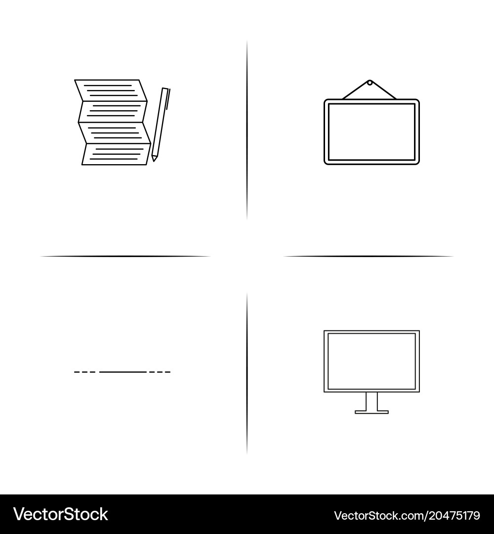 Creative process and design simple linear icons Vector Image