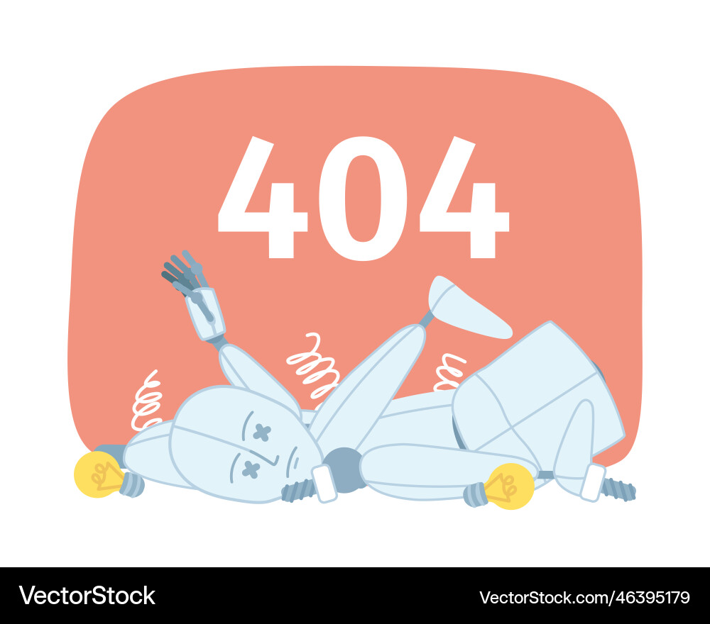 Damaged robot empty state Damaged robot empty state vector image