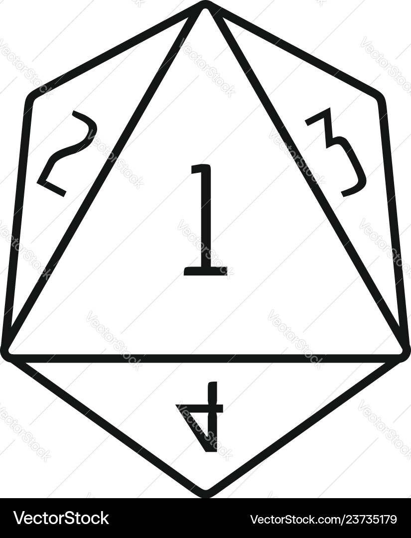 Dice polygonal number icon outline style Dice polygonal number icon outline style vector image