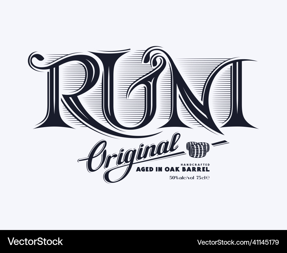 Elegant Rum Label Template Vector Image