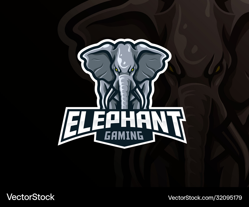 Elephant mascot sport logo design Royalty Free Vector Image