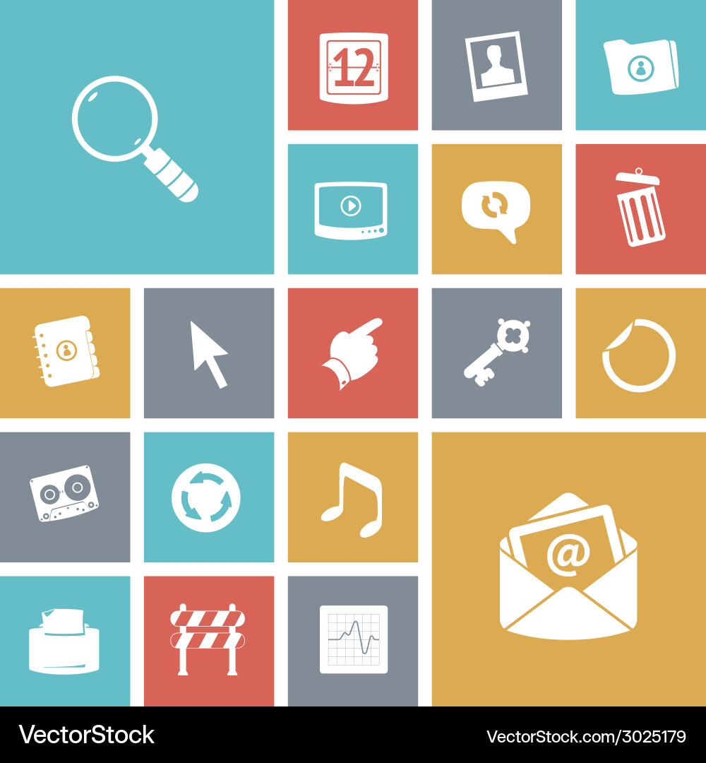 Flat design icons for user interface Vector Image