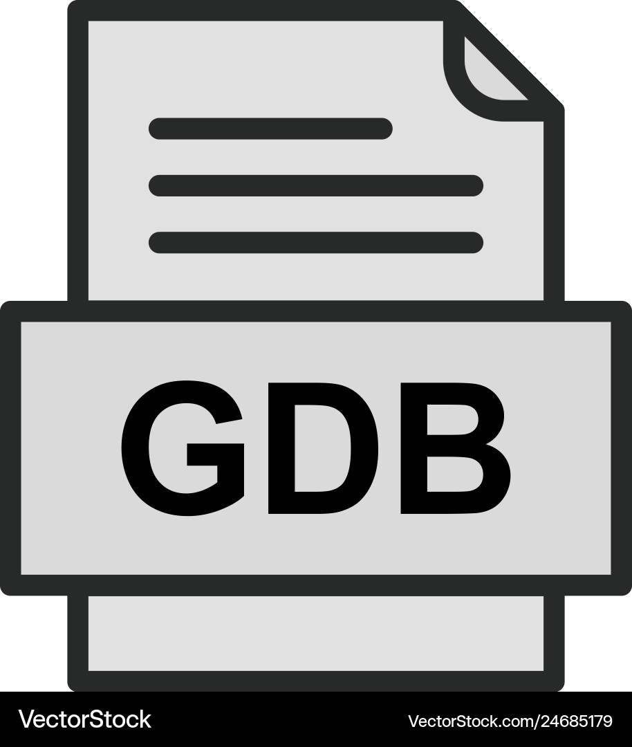 Gdb file document icon Vector Image