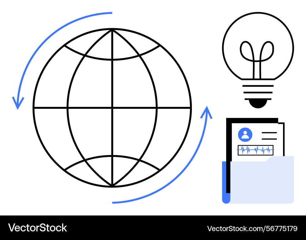 Global networking concept with innovation and data Global networking concept with innovation and data vector image