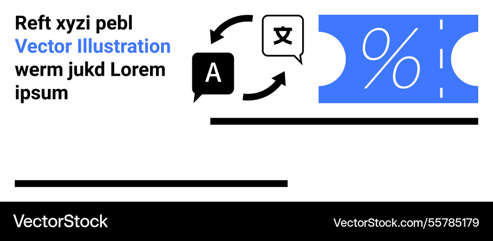 Language translation flow with percentage-based Vector Image