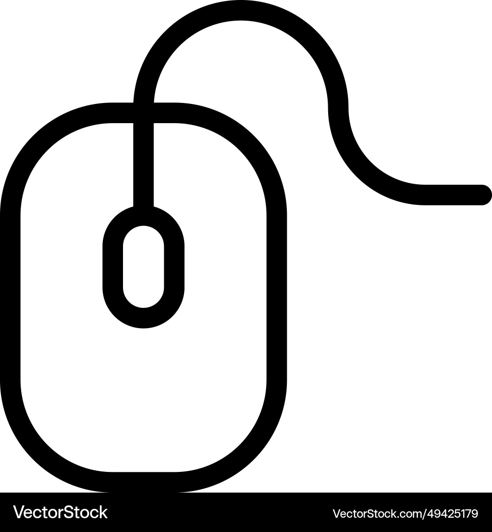 Mouse used to move the cursor on screen vector image