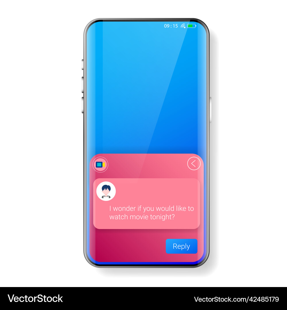 Pop up user interface smartphone reply message Vector Image