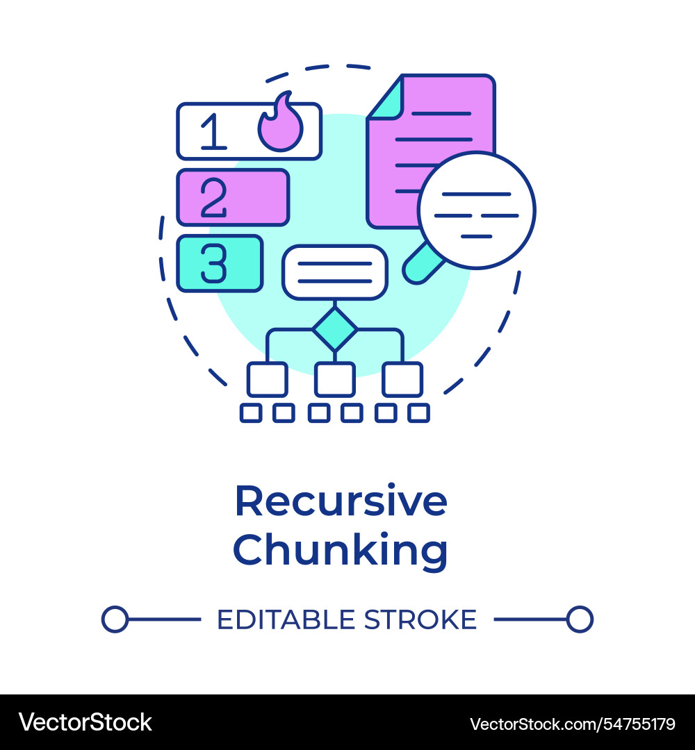 Recursive chunking multi color concept icon Vector Image