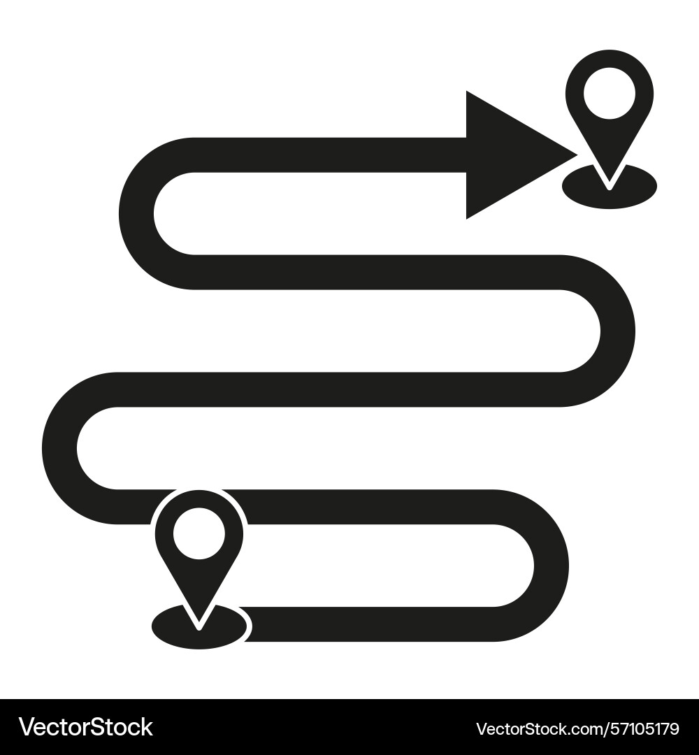 Route map icon path navigation arrow direction Route map icon path navigation arrow direction Vector Image