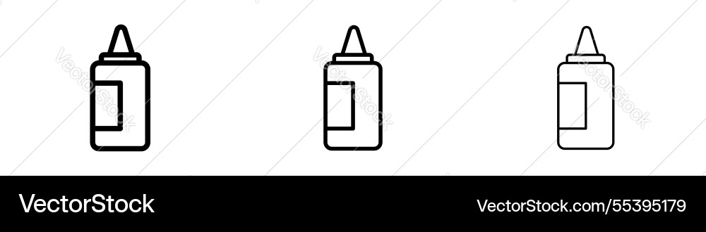 Sauce icons in three different stroke lines Sauce icons in three different stroke lines Vector Image