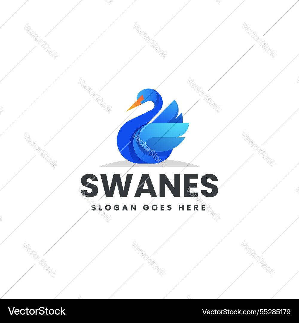 Swanes gradient colorful logo Swanes gradient colorful logo vector image