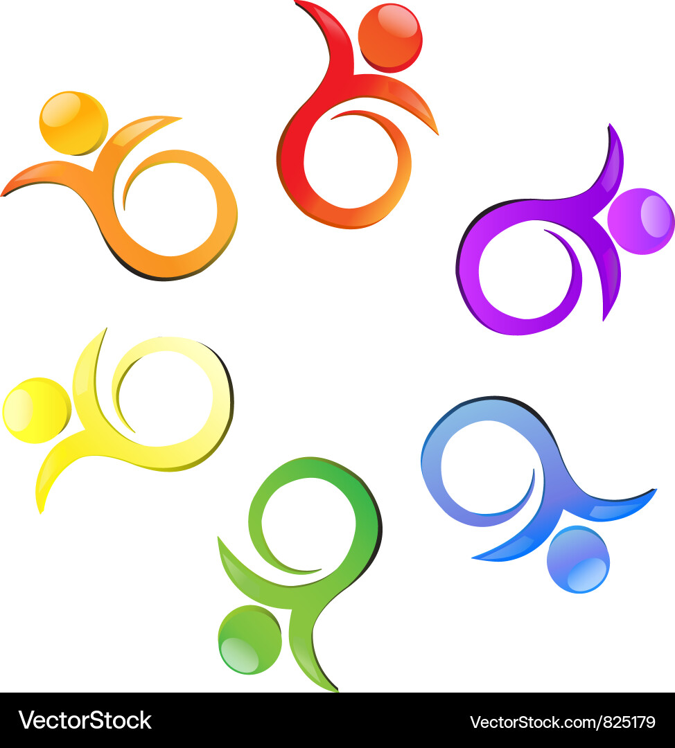 Teamwork flower logo vector image