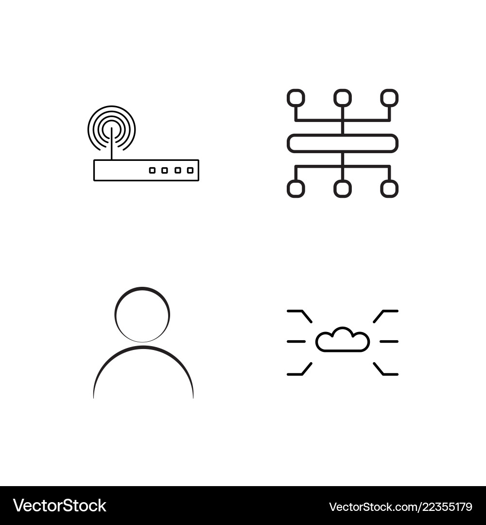 Web simple outlined icons set vector image