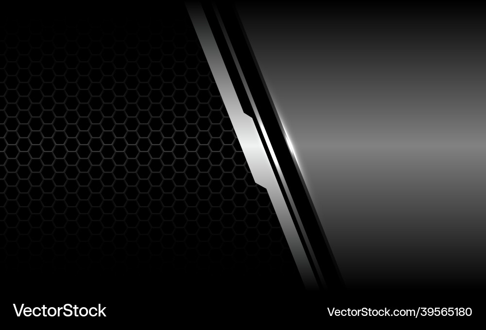 Abstract grey metallic cyber geometric on black Abstract grey metallic cyber geometric on black vector image