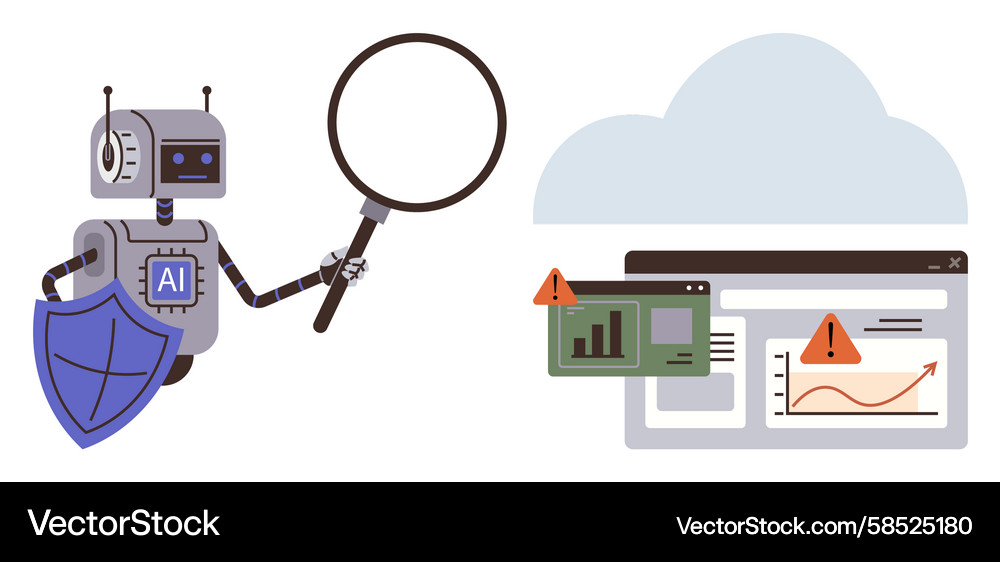 AI Data Analysis & Risk Detection Vector Image