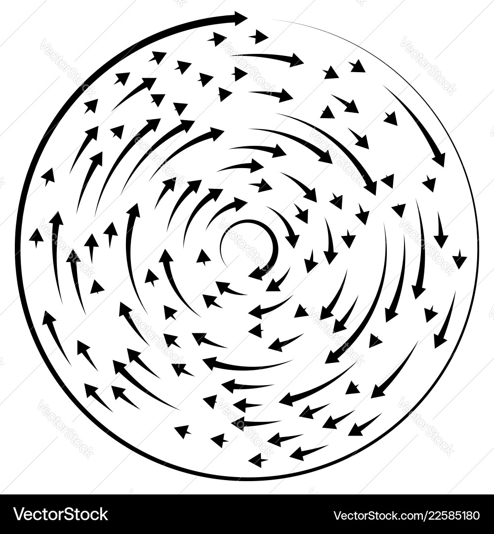 Circular concentric arrows cyclic cycle Circular concentric arrows cyclic cycle vector image